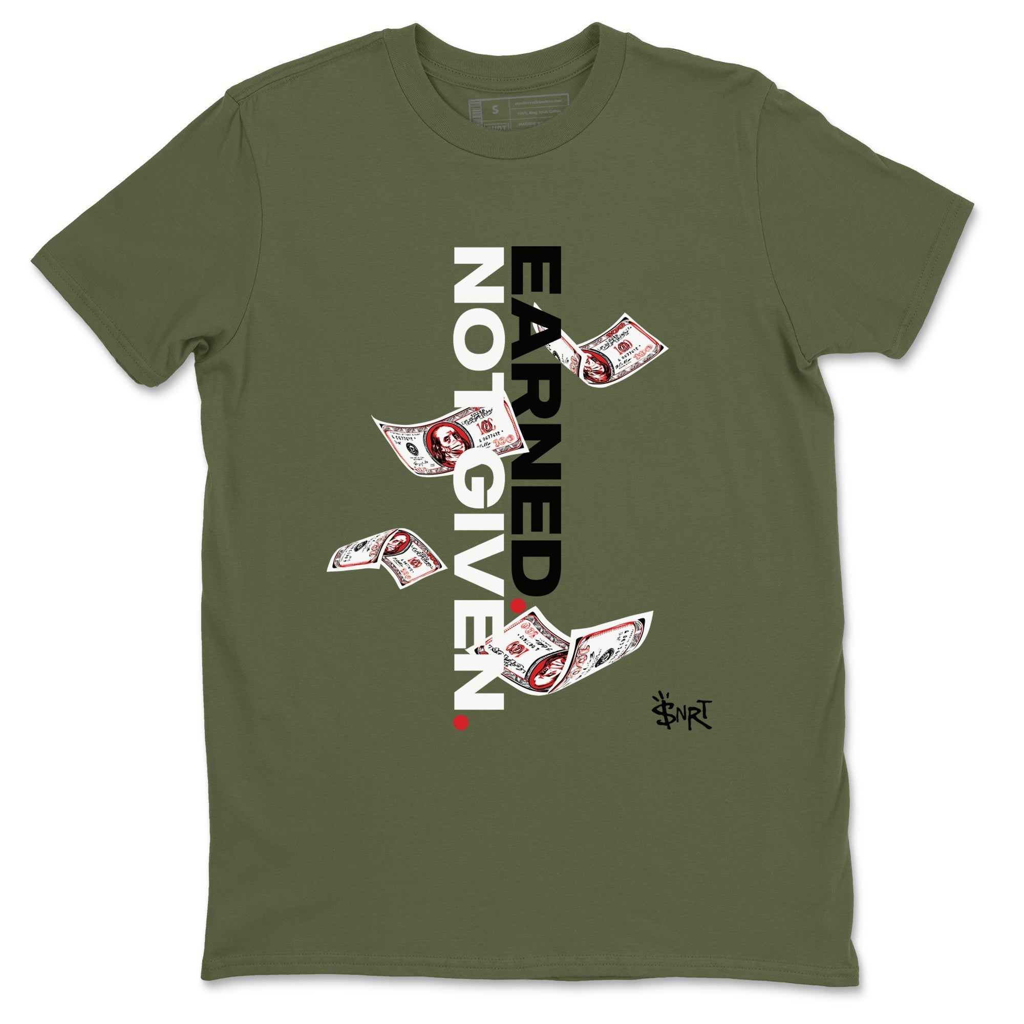 Earned Not Given snkmatch Tees - Air Jordan 1 Travis Scott Medium Olive