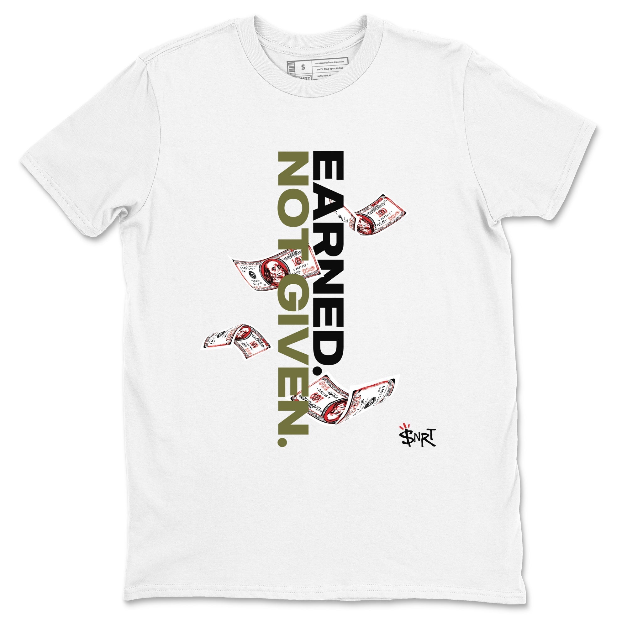 Earned Not Given snkmatch Tees - Air Jordan 1 Travis Scott Medium Olive