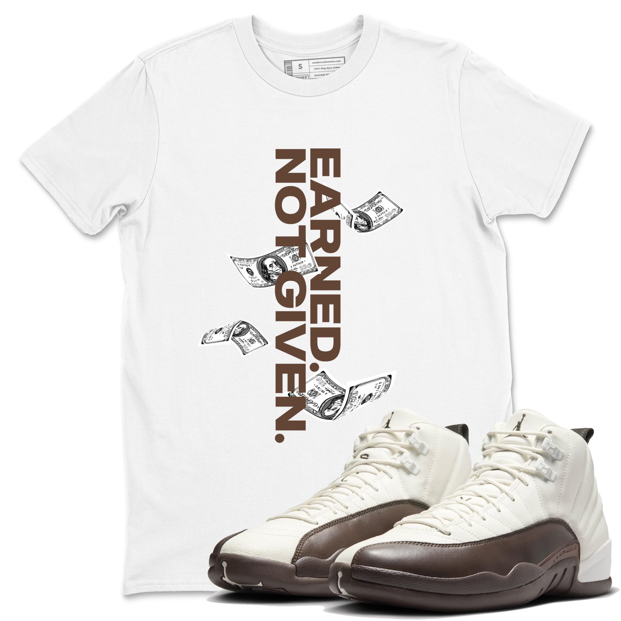 Earned Not Given snkmatch Tees - Air Jordan 12 Baroque Brown