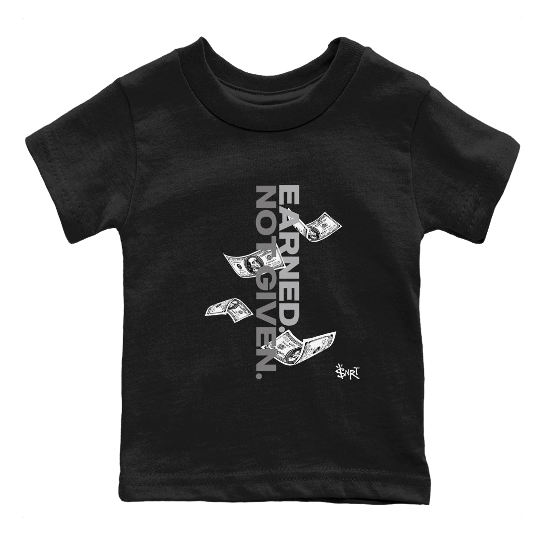 Earned Not Given snkmatch Tees Kids - Air Jordan 12 Black Wolf Grey