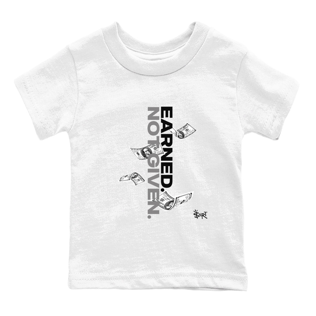 Earned Not Given snkmatch Tees Kids - Air Jordan 12 Black Wolf Grey