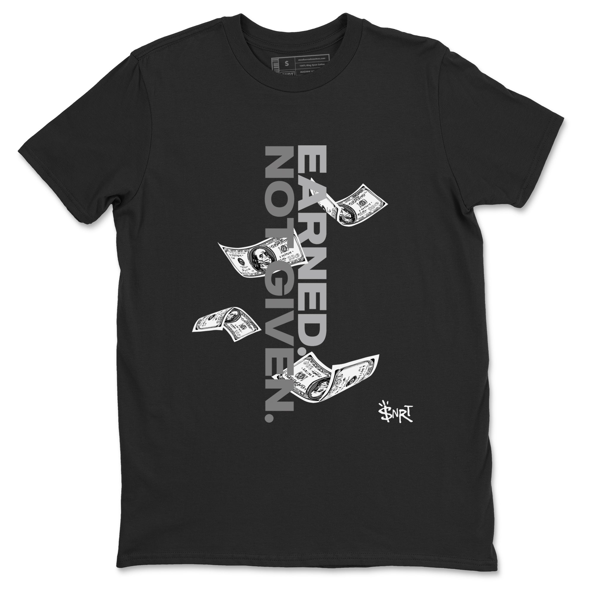 Earned Not Given snkmatch Tees - Air Jordan 12 Black Wolf Grey