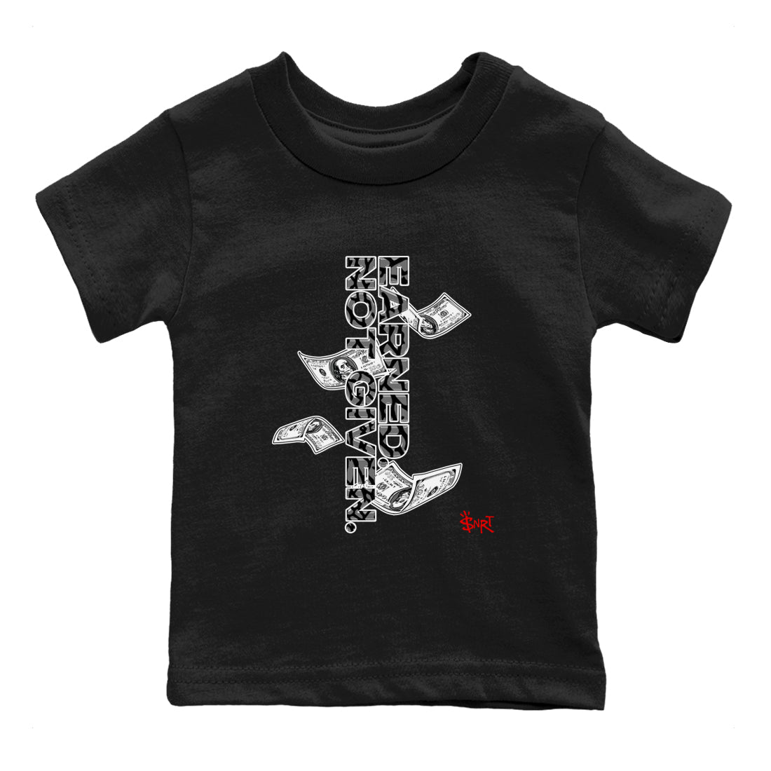 Earned Not Given snkmatch Tees Kids - Air Jordan 3 Black Cement
