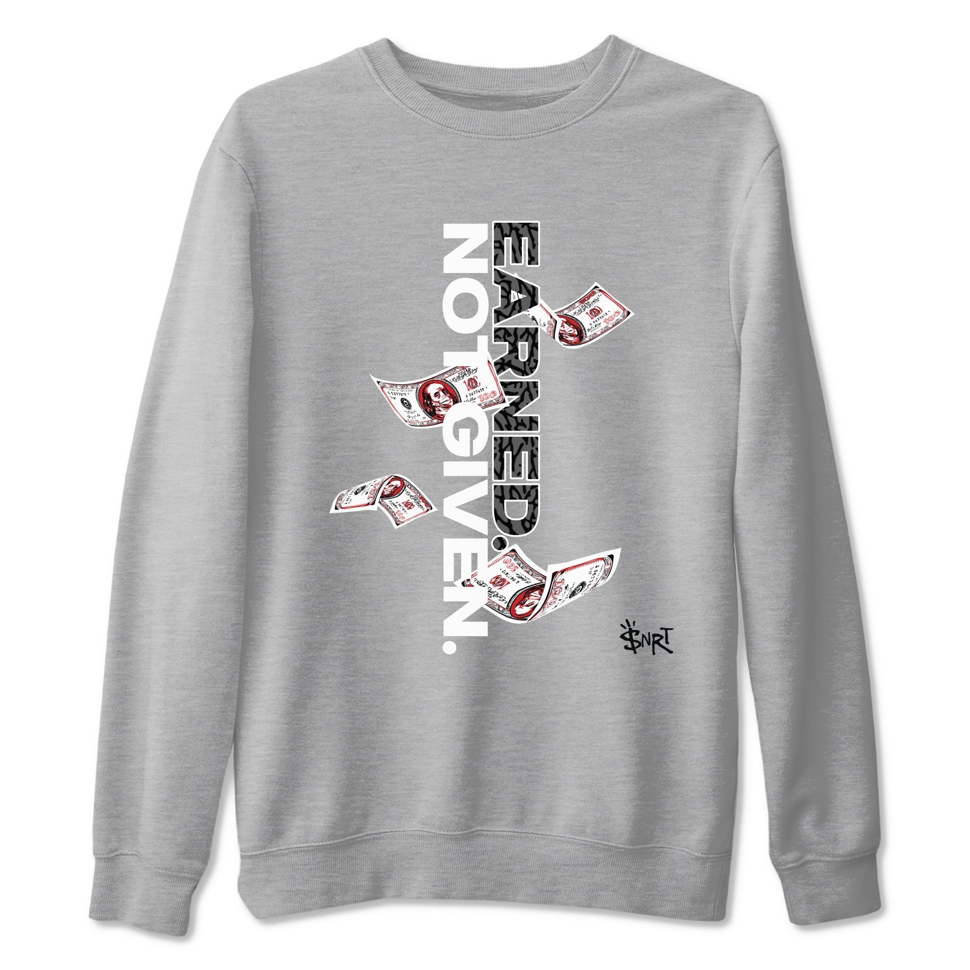 Earned Not Given snkmatch Tees - Air Jordan 3 Cement Grey
