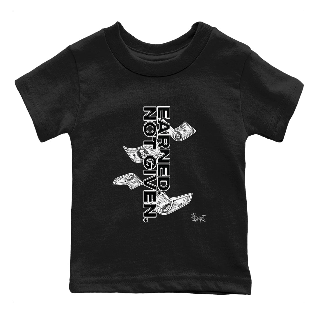Earned Not Given snkmatch Tees Kids - Air Jordan 4 Black Cat