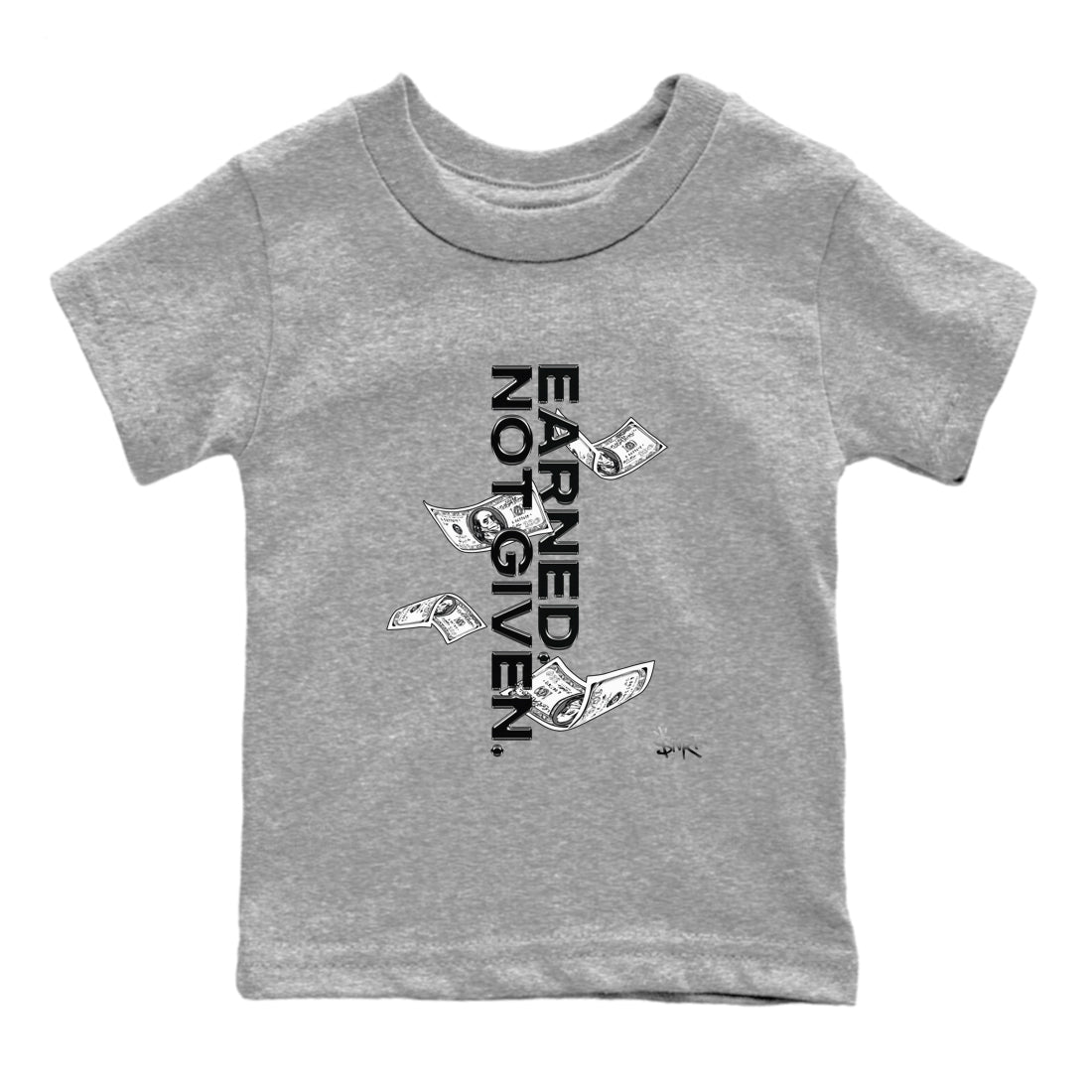 Earned Not Given snkmatch Tees Kids - Air Jordan 4 Black Cat