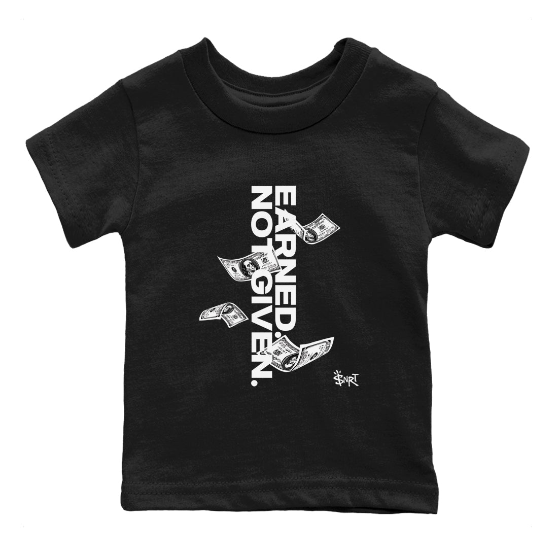 Earned Not Given snkmatch Tees Kids - Air Jordan 4 White Thunder