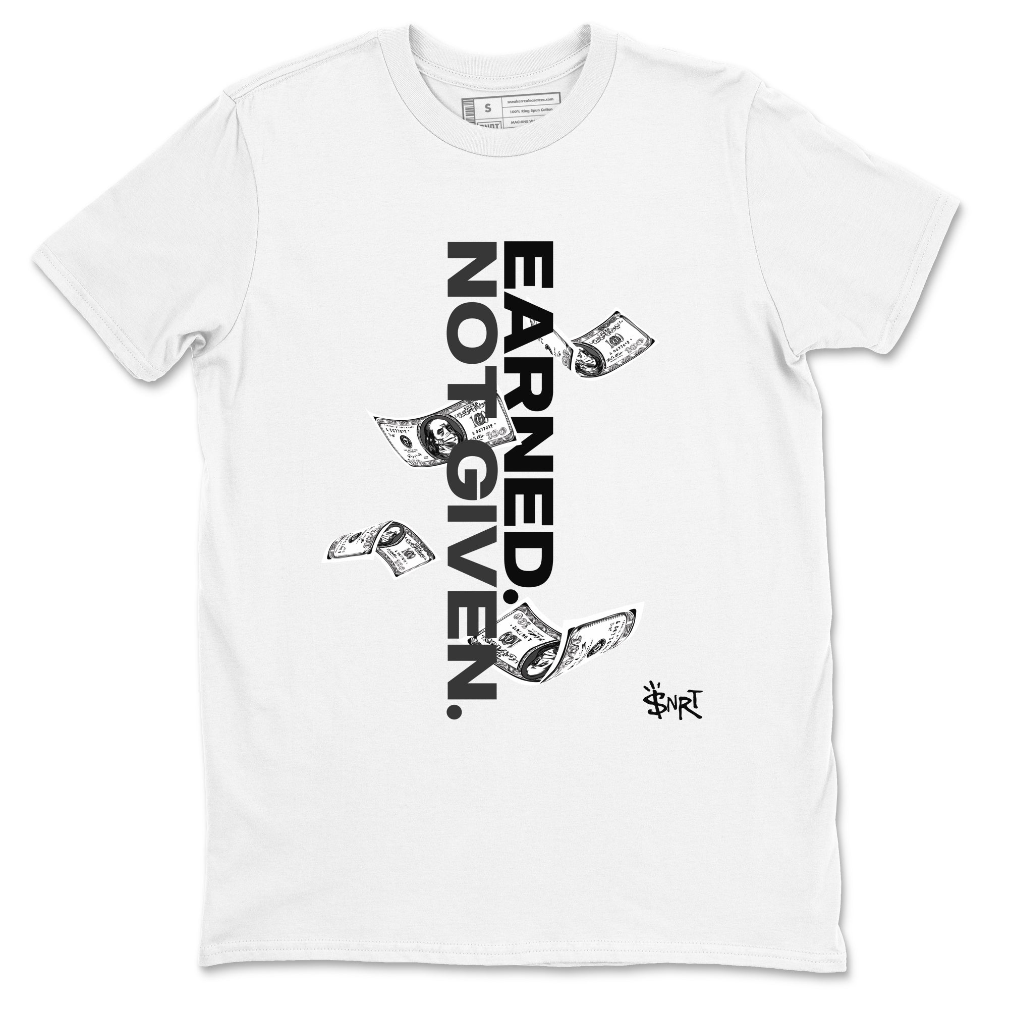 Earned Not Given snkmatch Tees - Air Jordan 4 White Thunder