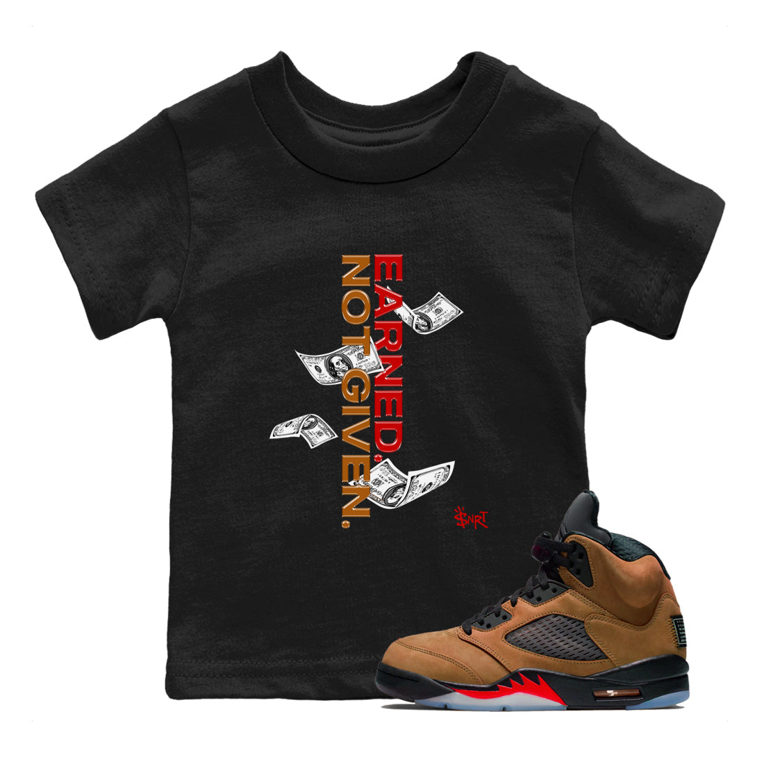 Earned Not Given snkmatch Tees Kids - Air Jordan 5 Archaeo Brown