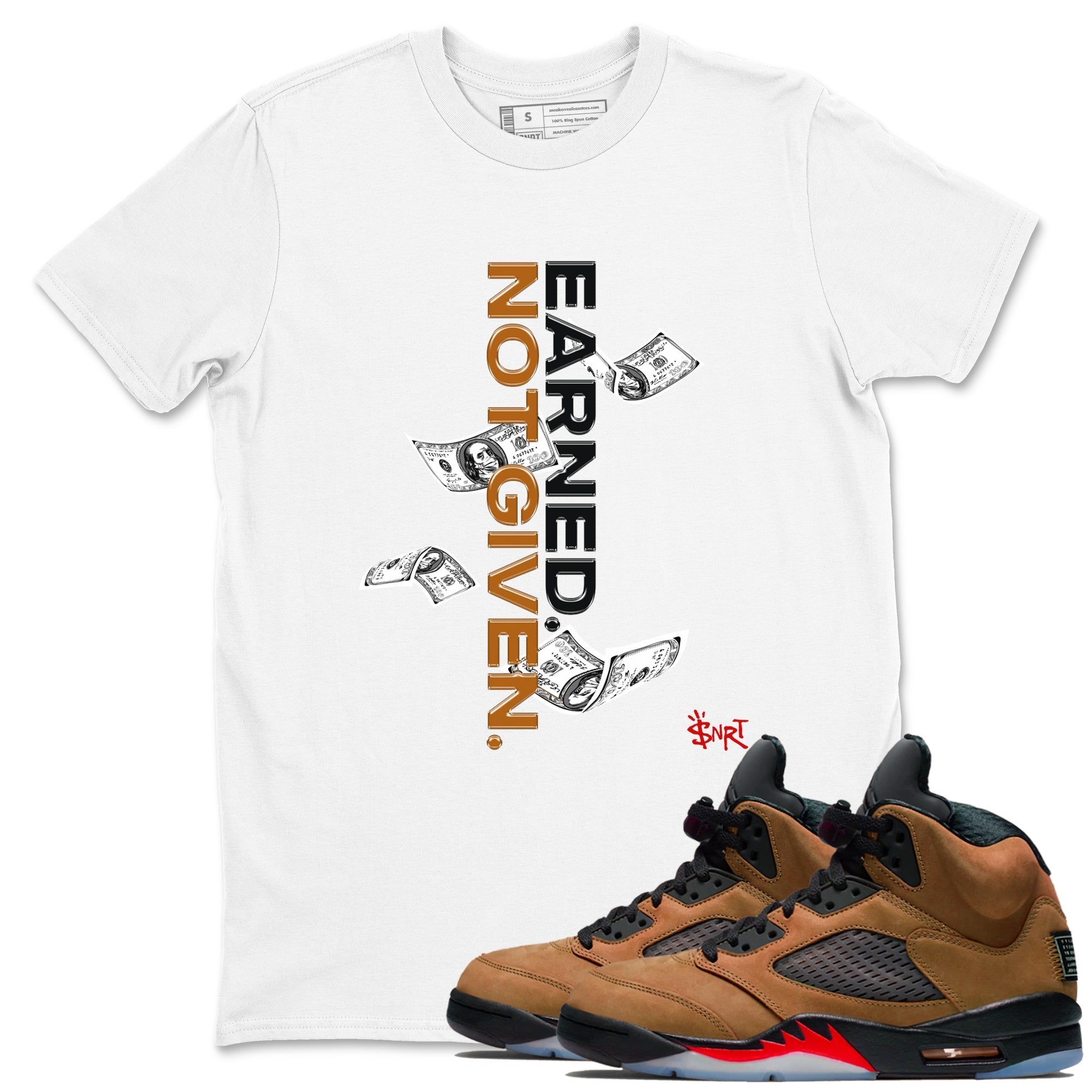 Earned Not Given snkmatch Tees - Air Jordan 5 Archaeo Brown