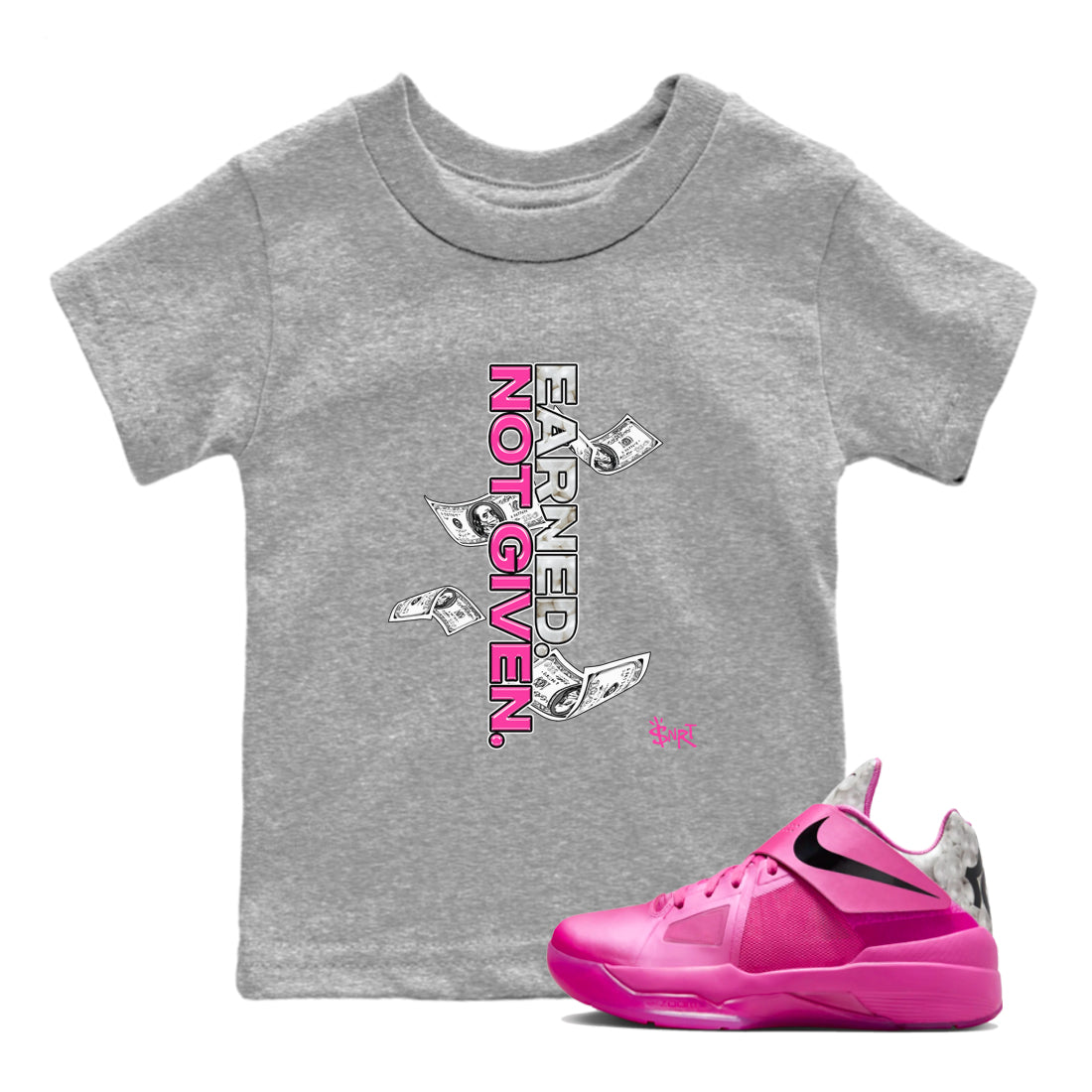 Earned Not Given snkmatch Tees Kids - Nike KD 4 Aunt Pearl