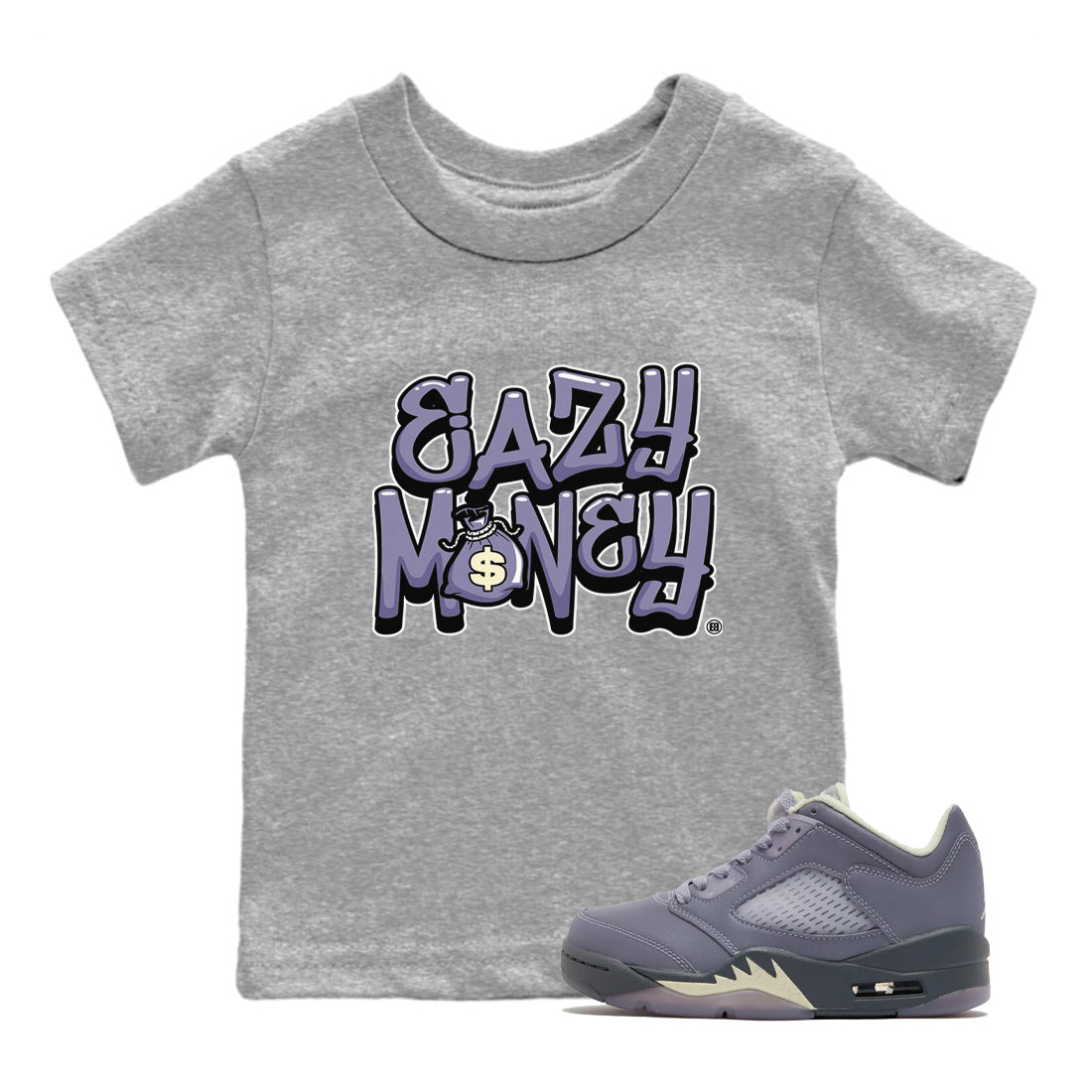 Easy Money Kids Tops - Air Jordan 5 Indigo Haze