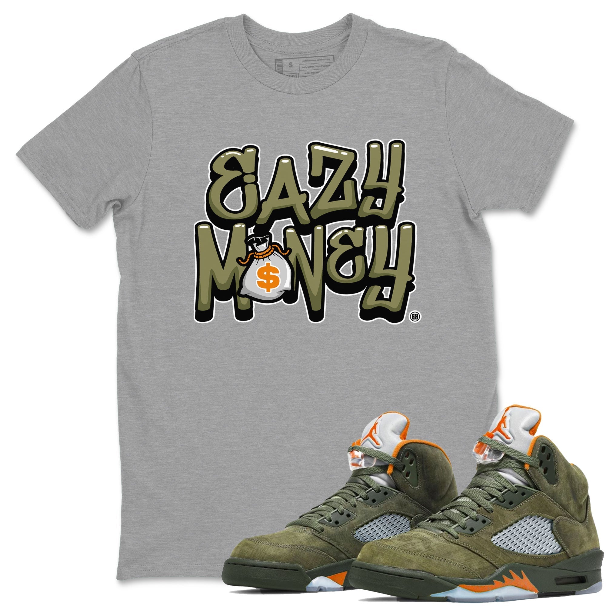 Easy Money snkmatch Tees - Air Jordan 5 Olive