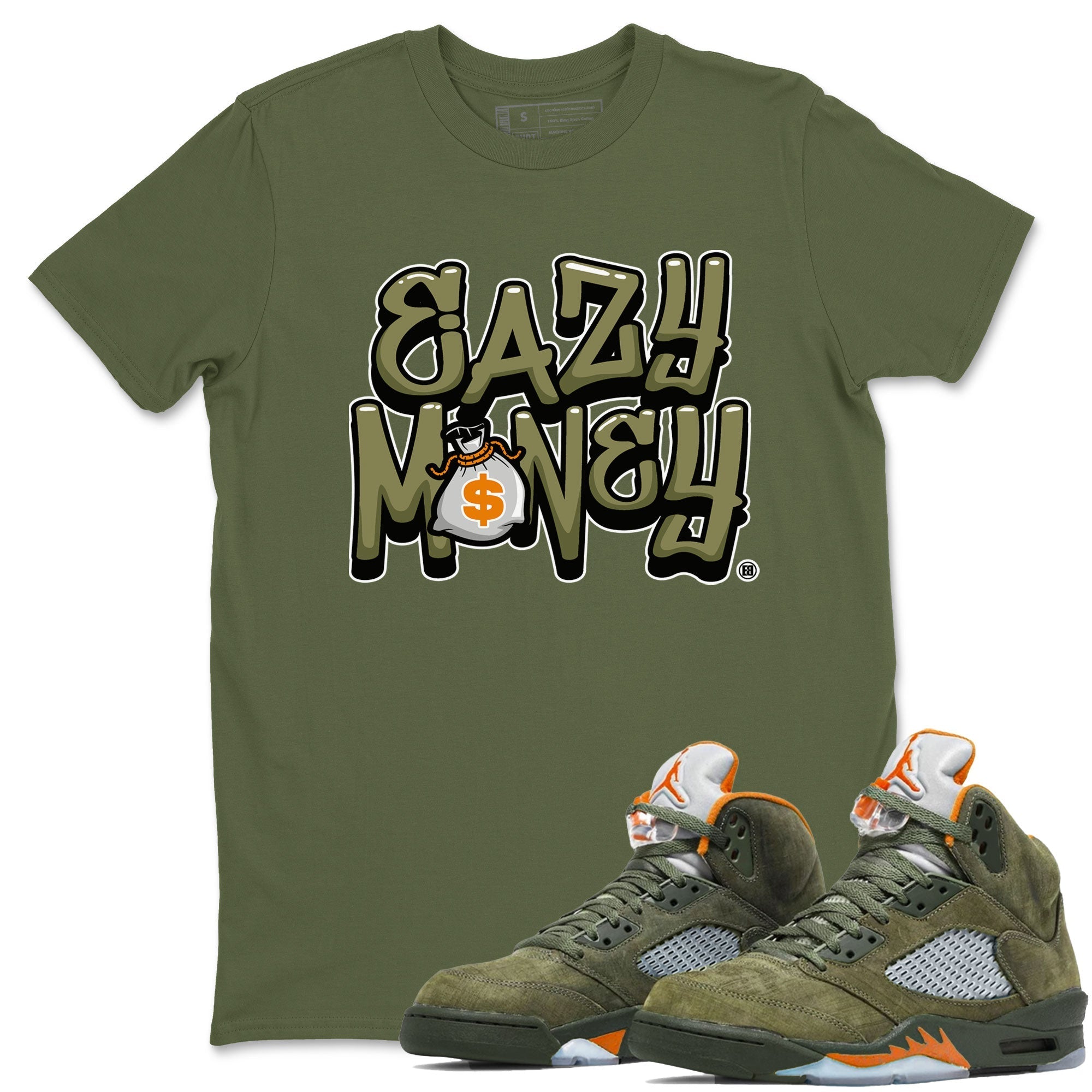 Easy Money snkmatch Tees - Air Jordan 5 Olive