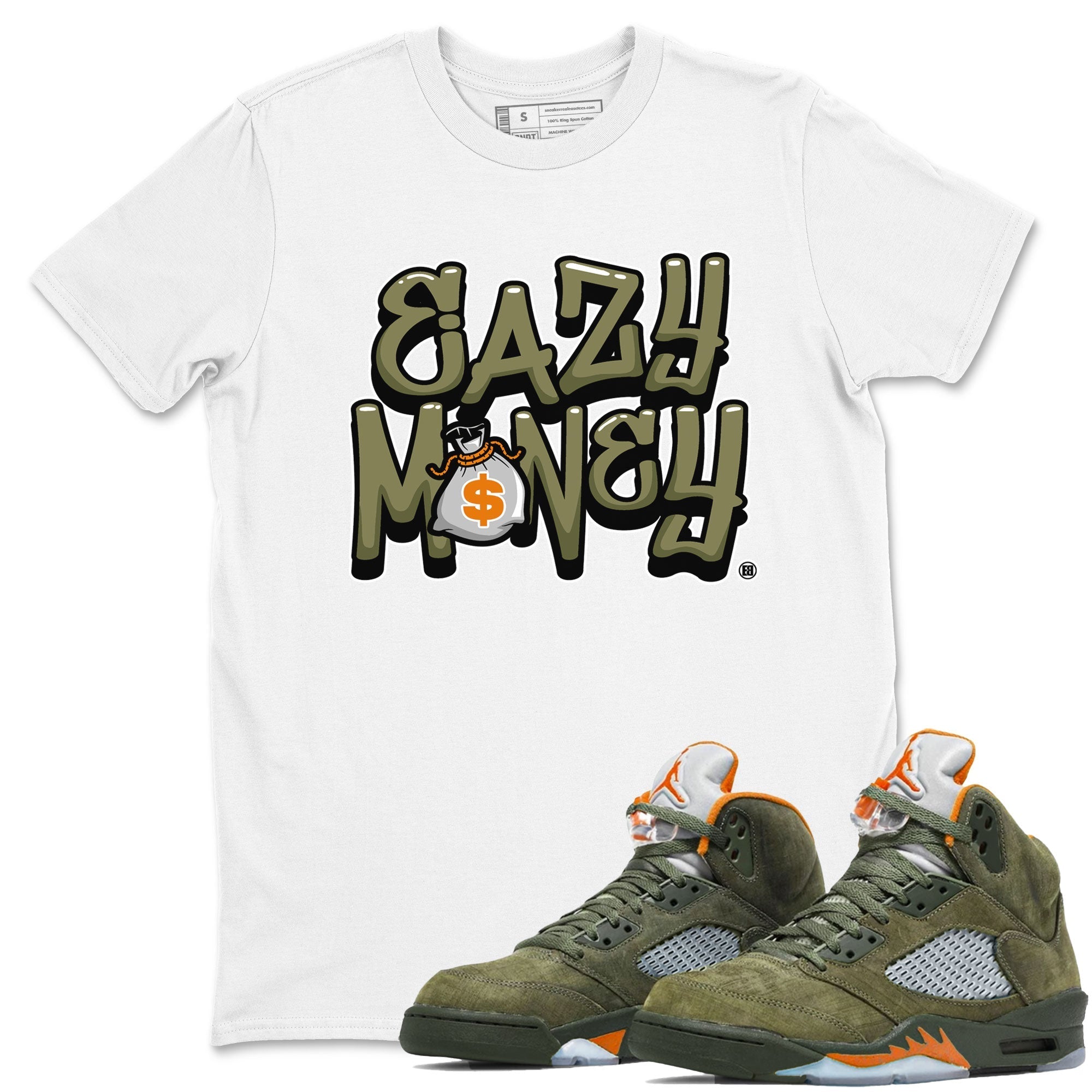 Easy Money snkmatch Tees - Air Jordan 5 Olive