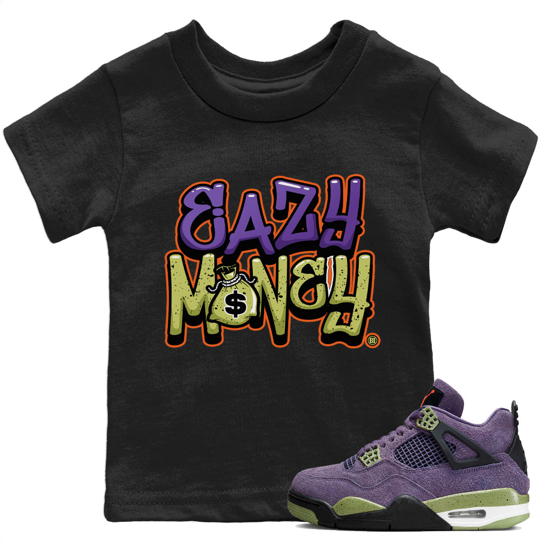 Easy Money Kids Tops - Air Jordan 4 Canyon Purple