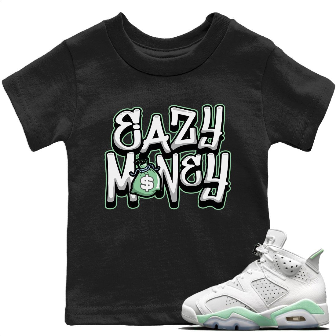 Easy Money Kids Tops - Air Jordan 6 Mint Foam