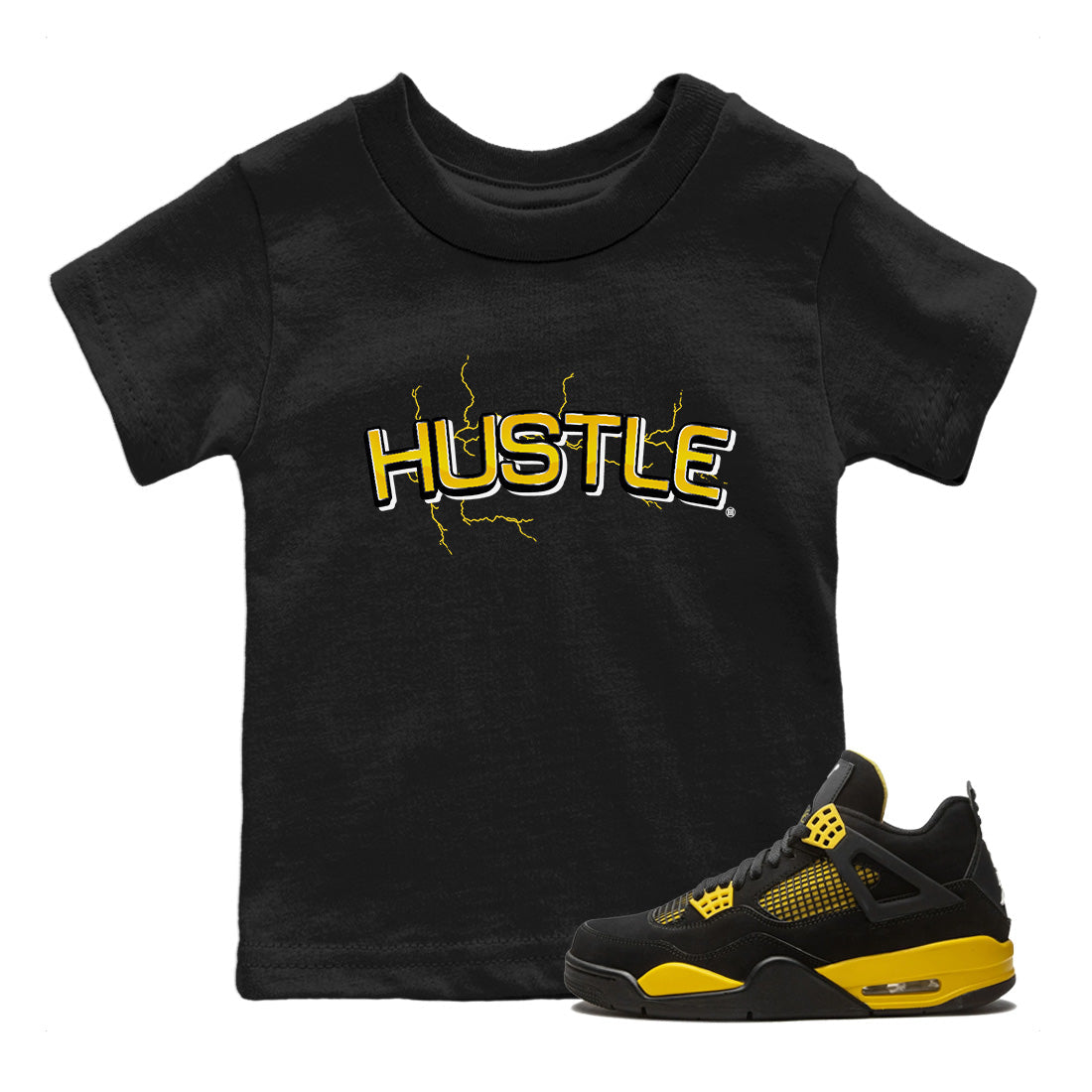 Electric Hustle Kids Tops - Air Jordan 4 Thunder