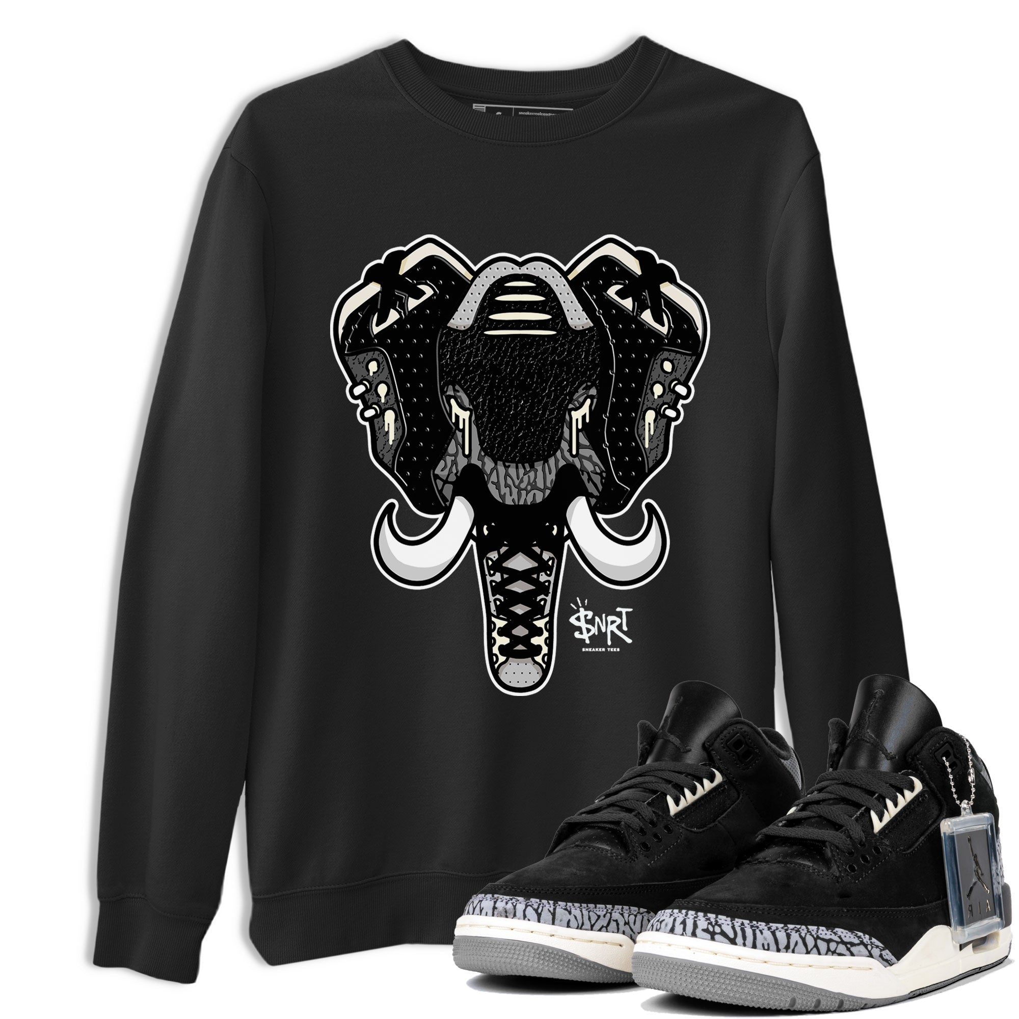 Elephant Symbol snkmatch Tee - Air Jordan 3 Off Noir