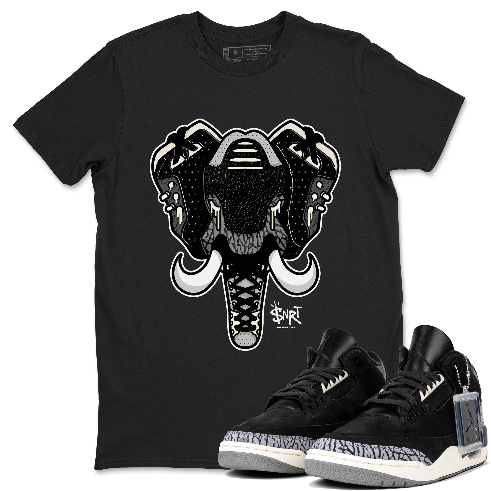 Elephant Symbol snkmatch Tee - Air Jordan 3 Off Noir