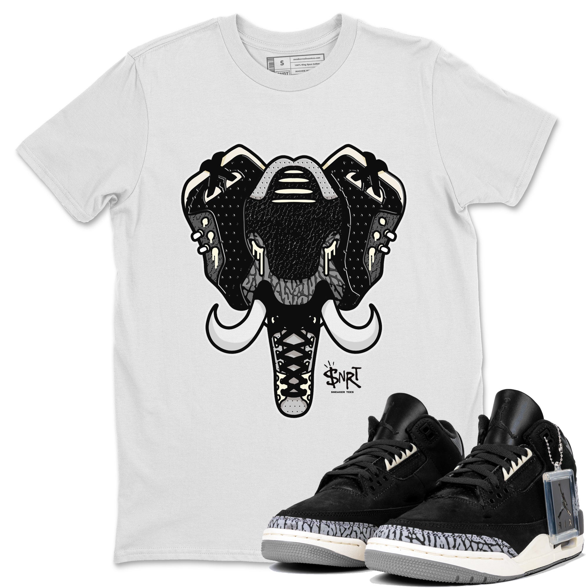 Elephant Symbol snkmatch Tee - Air Jordan 3 Off Noir