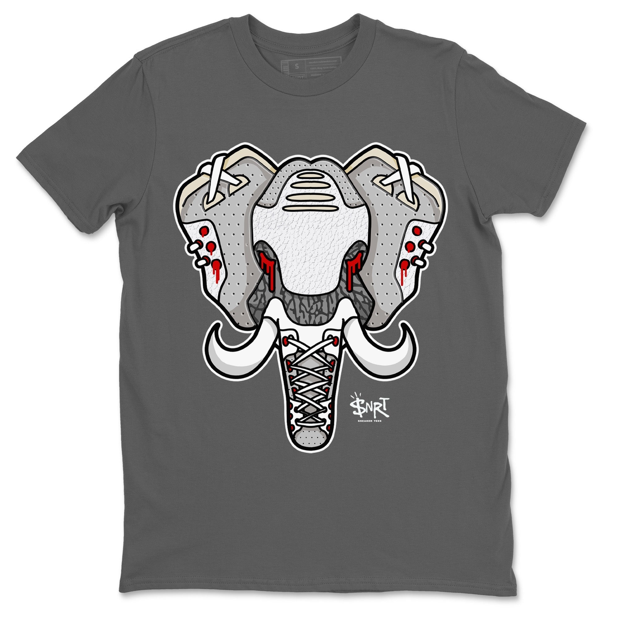 Elephant Symbol Unisex Tops - Air Jordan 3 White Cement