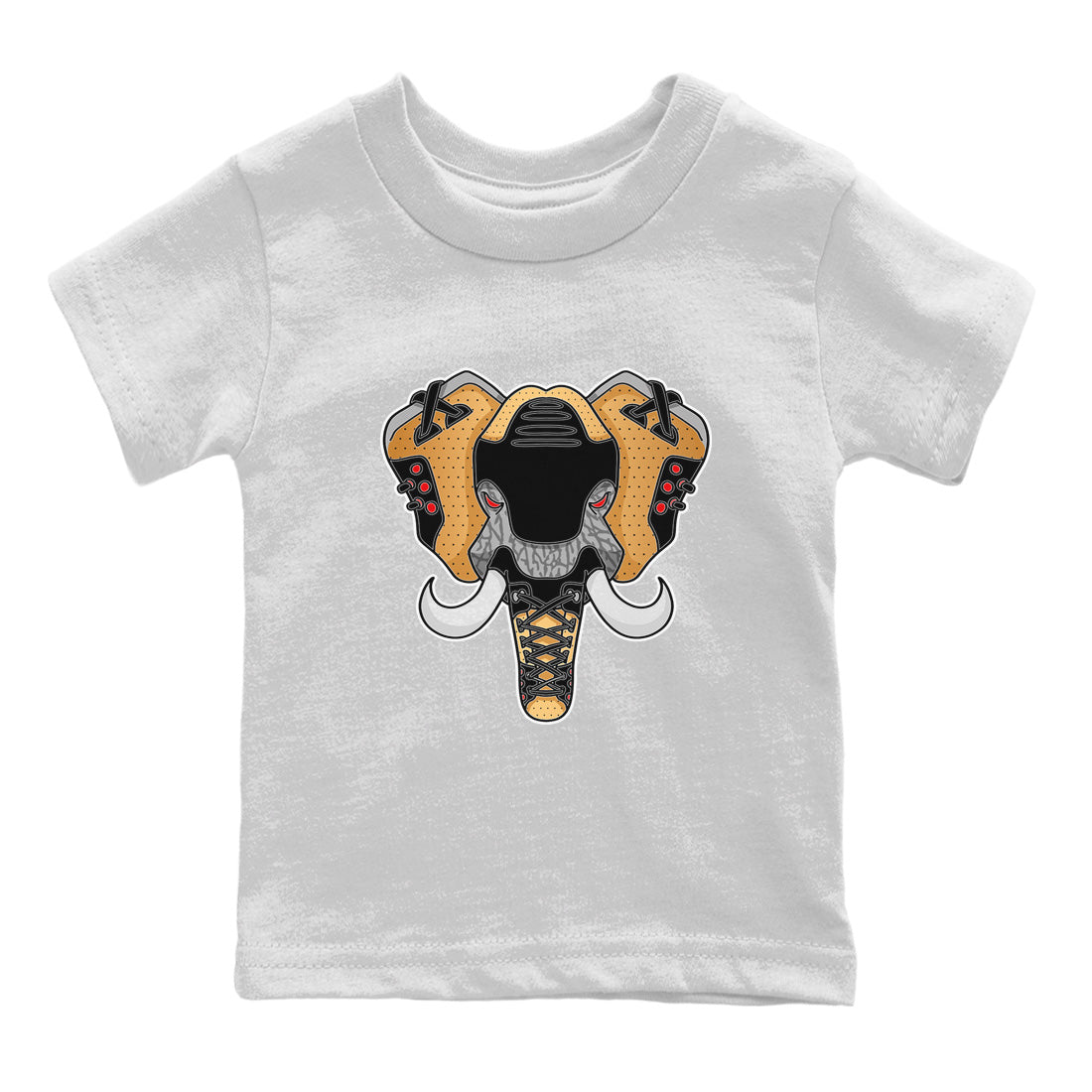 Elephant Symbol Kids Tops - Air Jordan 3 Black Gold
