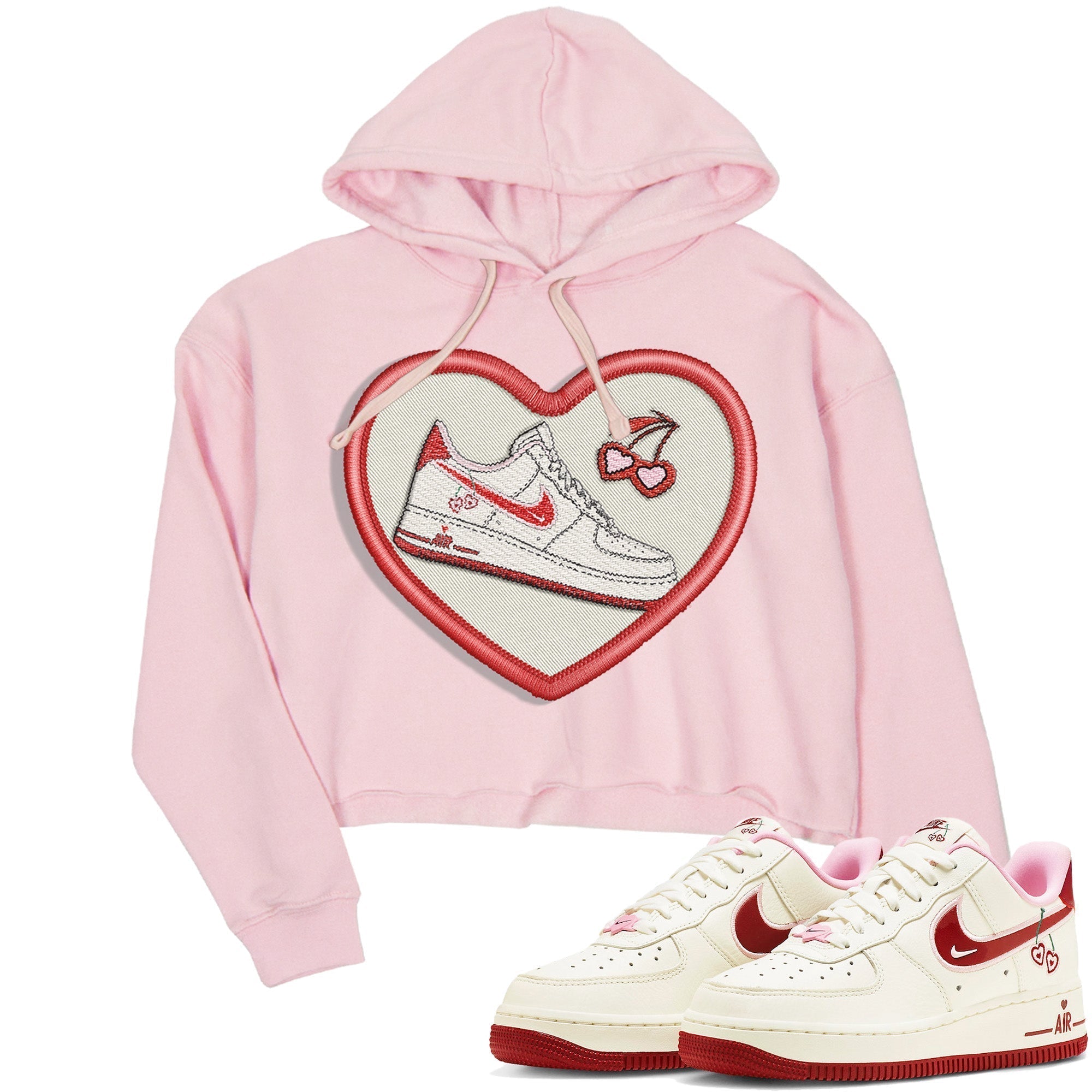 Embroidery Patch Women's Tops - Air Force 1 Valentines Day