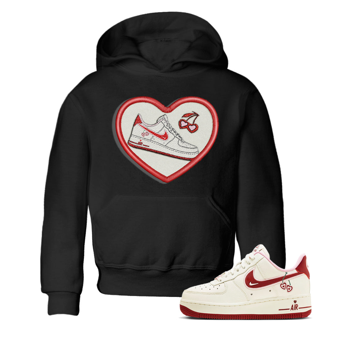 Embroidery Patch Kids Tops - Air Force 1 Valentines Day