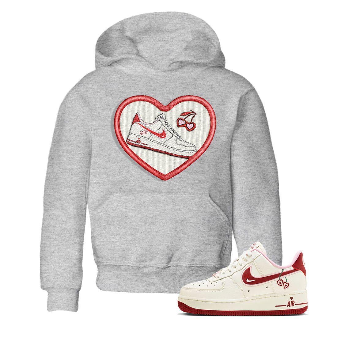 Embroidery Patch Kids Tops - Air Force 1 Valentines Day