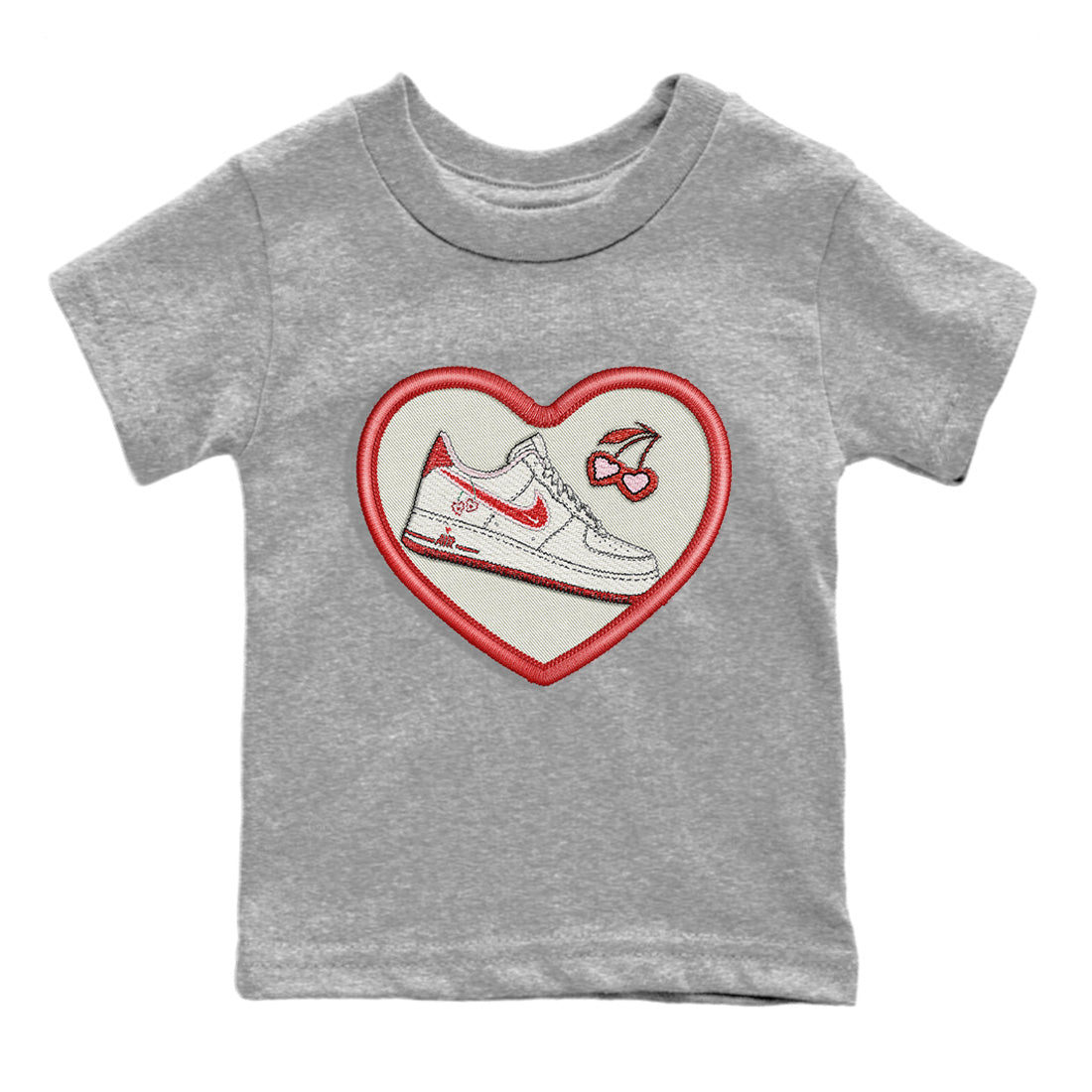 Embroidery Patch Kids Tops - Air Force 1 Valentines Day