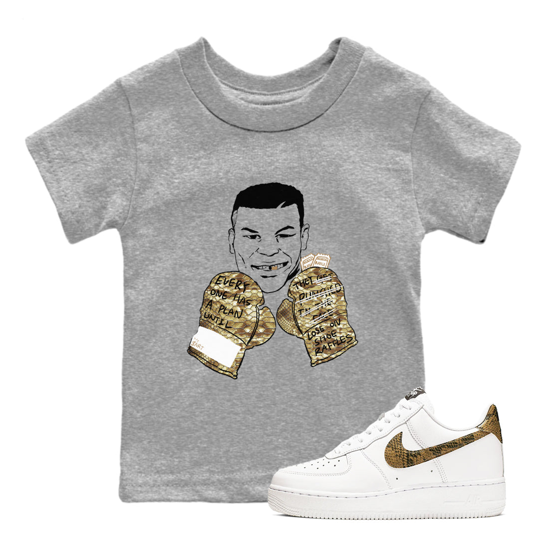 Everyone Has A Plan snkmatch Tees Kids - Air Force 1 Ivory Snake