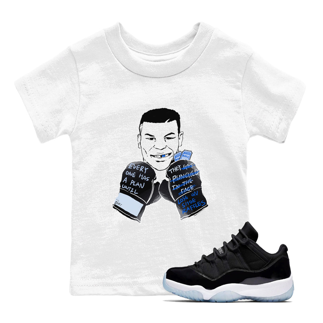 Everyone Has A Plan snkmatch Tees Kids - Air Jordan 11 Black and Varsity Royal
