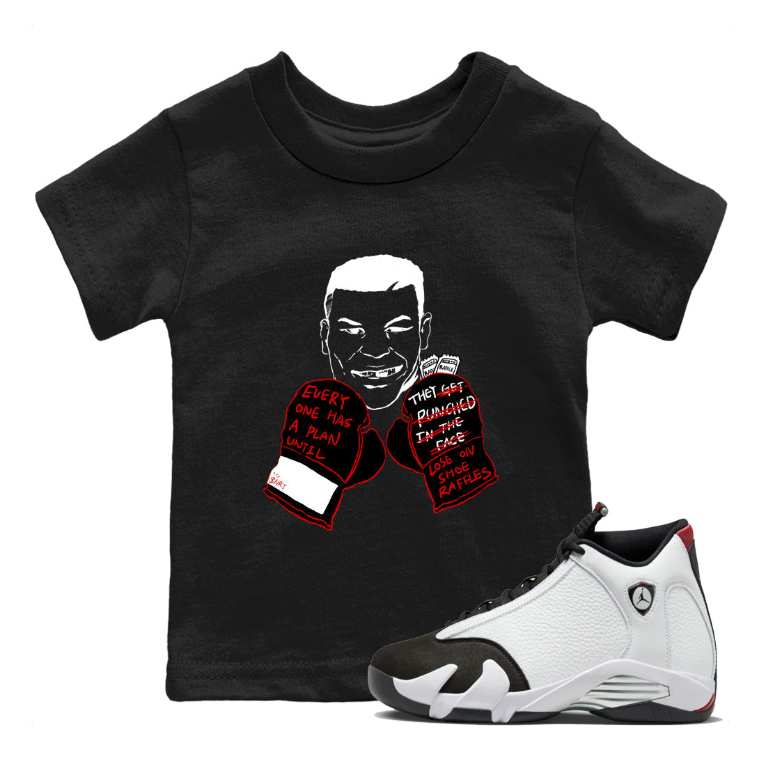 Everyone Has A Plan snkmatch Tees Kids - Air Jordan 14 Black Toe