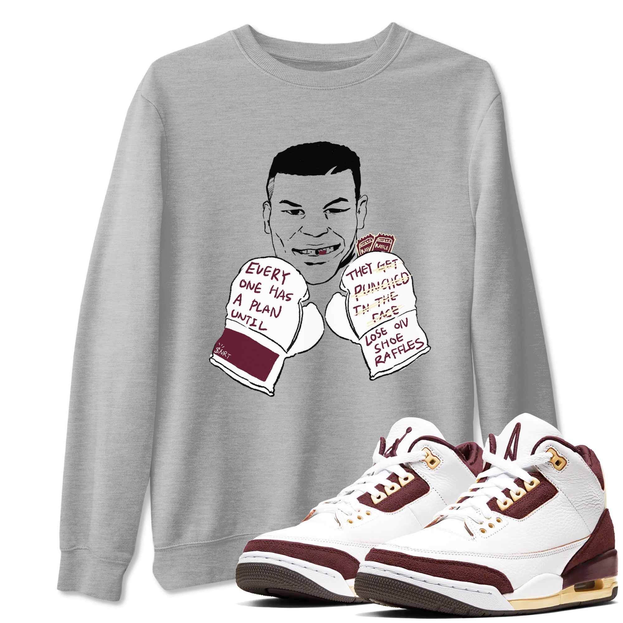 Everyone Has A Plan snkmatch Tees - Air Jordan 3 A Ma Maniere x Burgundy Crush