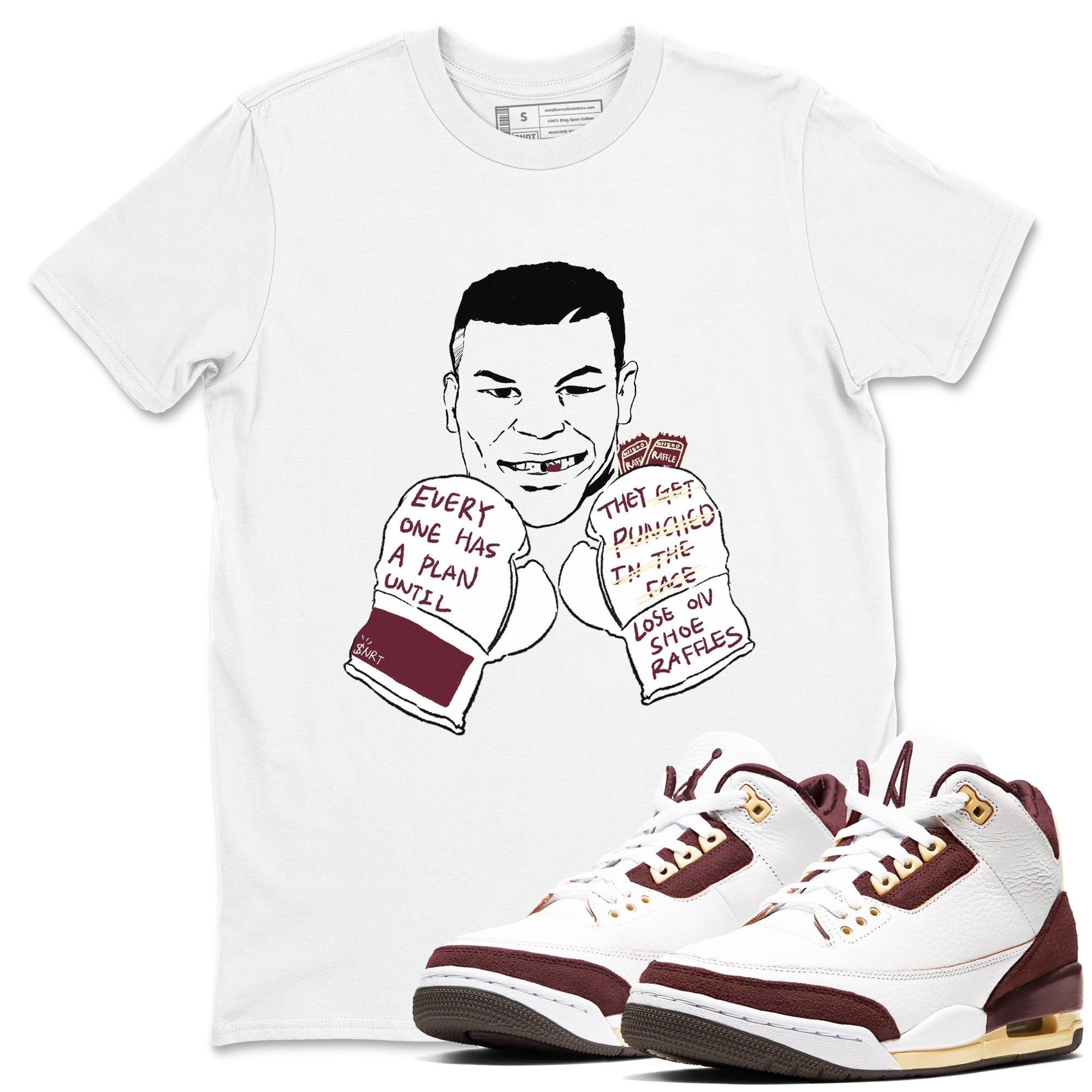 Everyone Has A Plan snkmatch Tees - Air Jordan 3 A Ma Maniere x Burgundy Crush