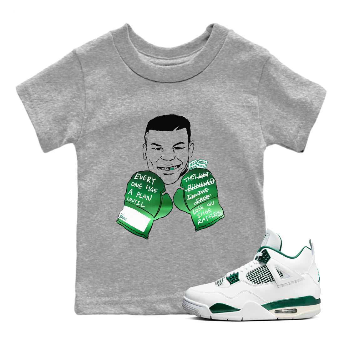 Everyone Has A Plan snkmatch Tees Kids - Air Jordan 4 Oxidized Green