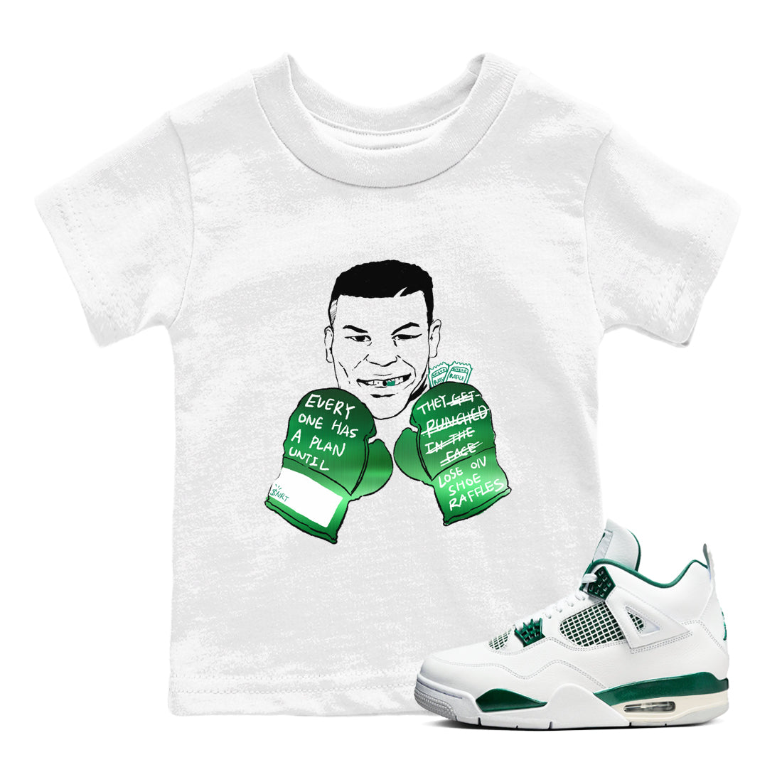 Everyone Has A Plan snkmatch Tees Kids - Air Jordan 4 Oxidized Green