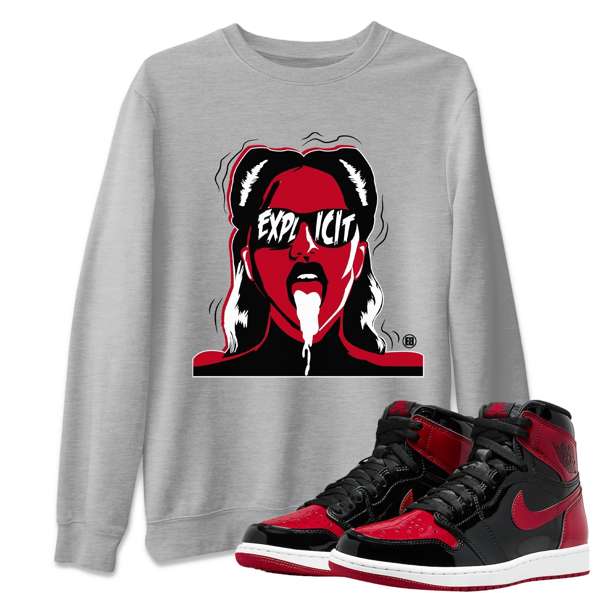 Explicit Unisex Tops - Air Jordan 1 Bred Patent
