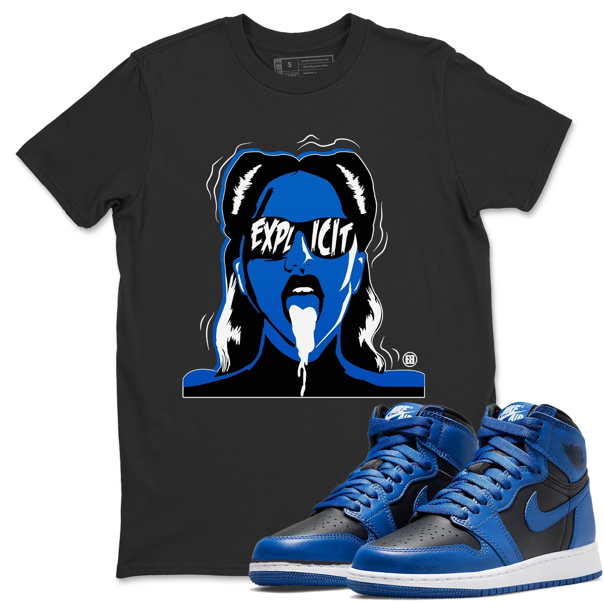 Explicit Unisex Tops - Air Jordan 1 Dark Marina Blue