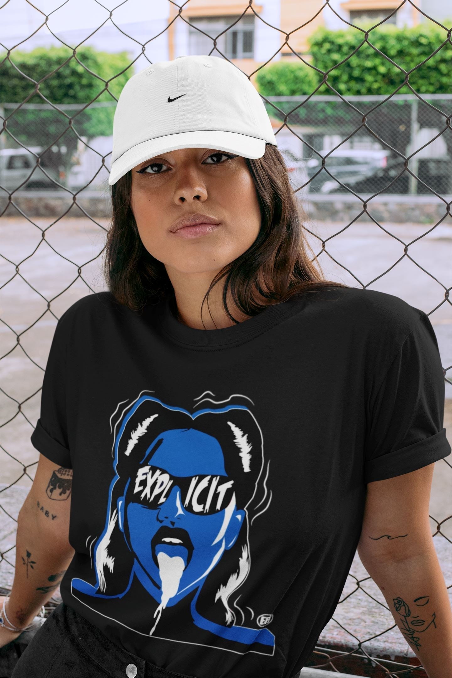 Explicit Unisex Tops - Air Jordan 1 Dark Marina Blue