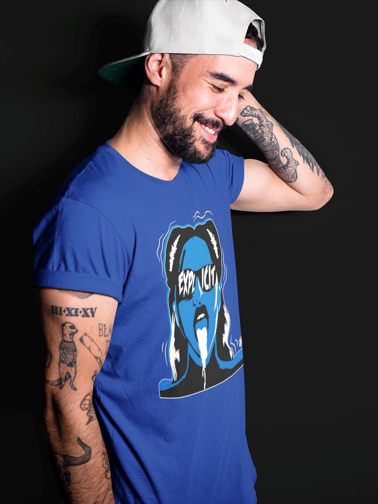 Explicit Unisex Tops - Air Jordan 1 Dark Marina Blue