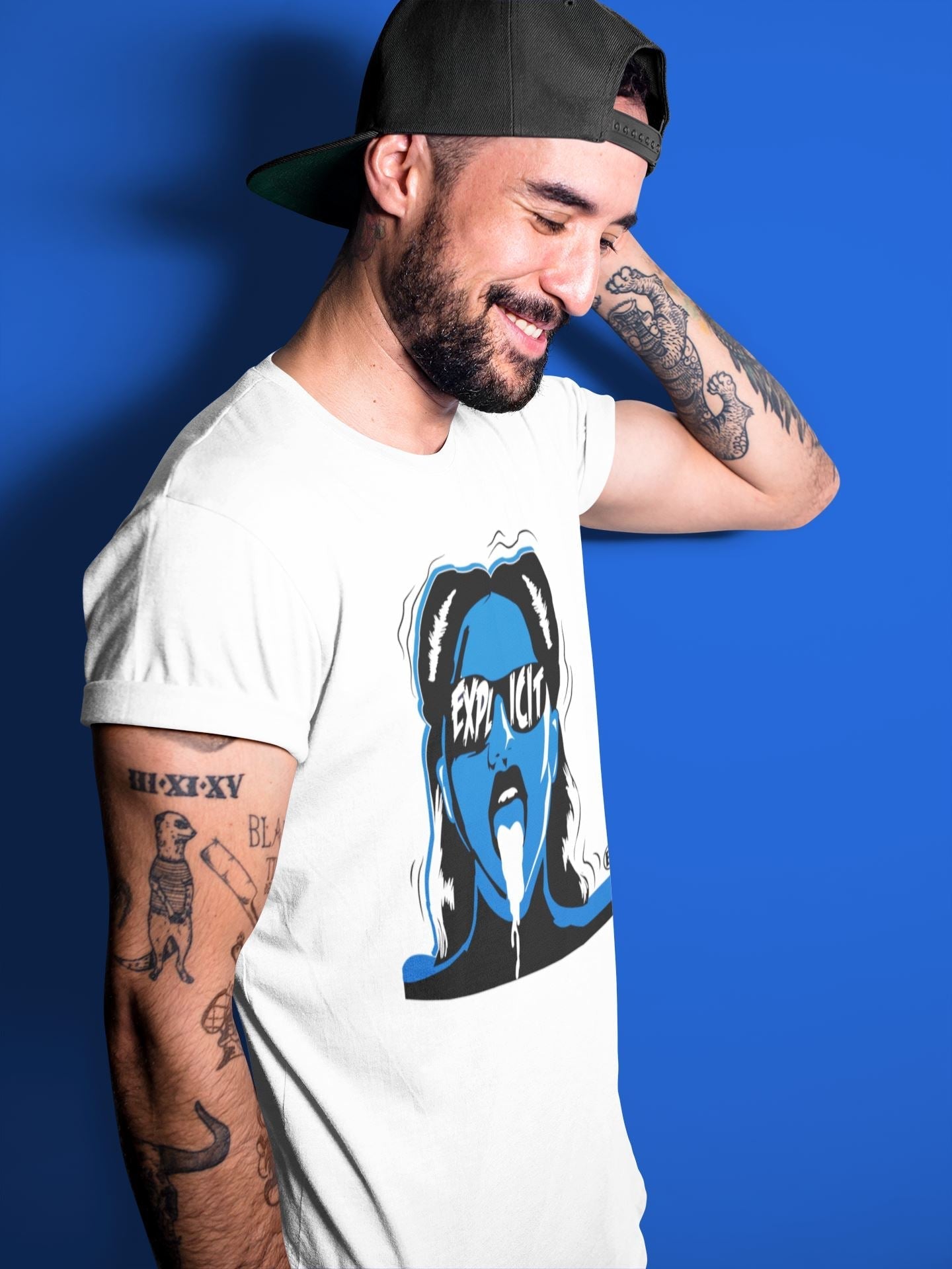 Explicit Unisex Tops - Air Jordan 1 Dark Marina Blue