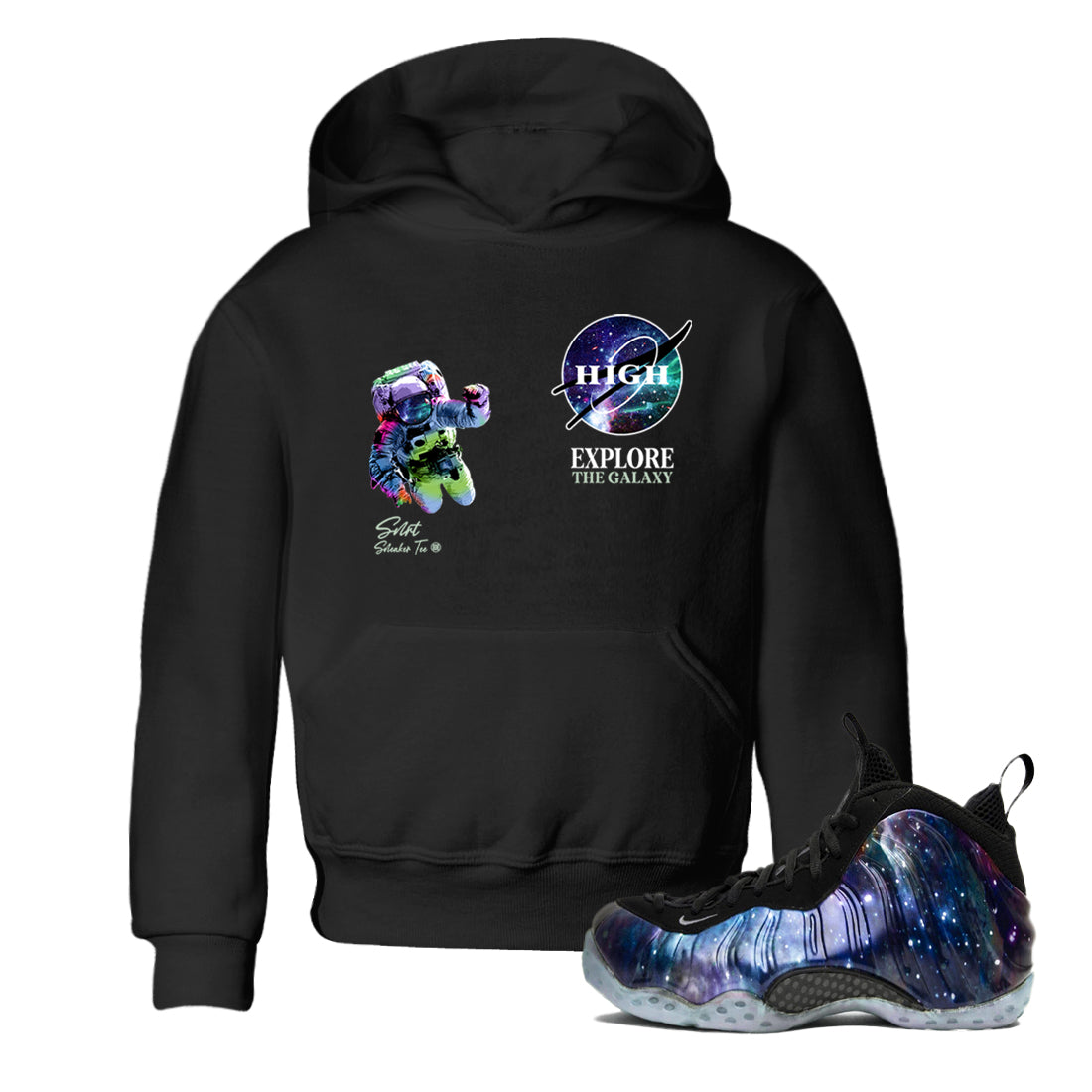 Explore The Galaxy snkmatch Tees Kids - Air Foamposite One Galaxy