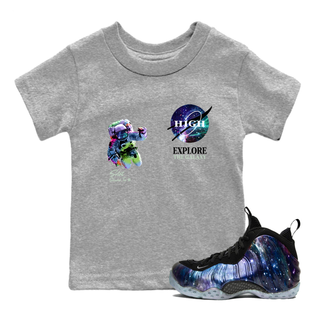 Explore The Galaxy snkmatch Tees Kids - Air Foamposite One Galaxy