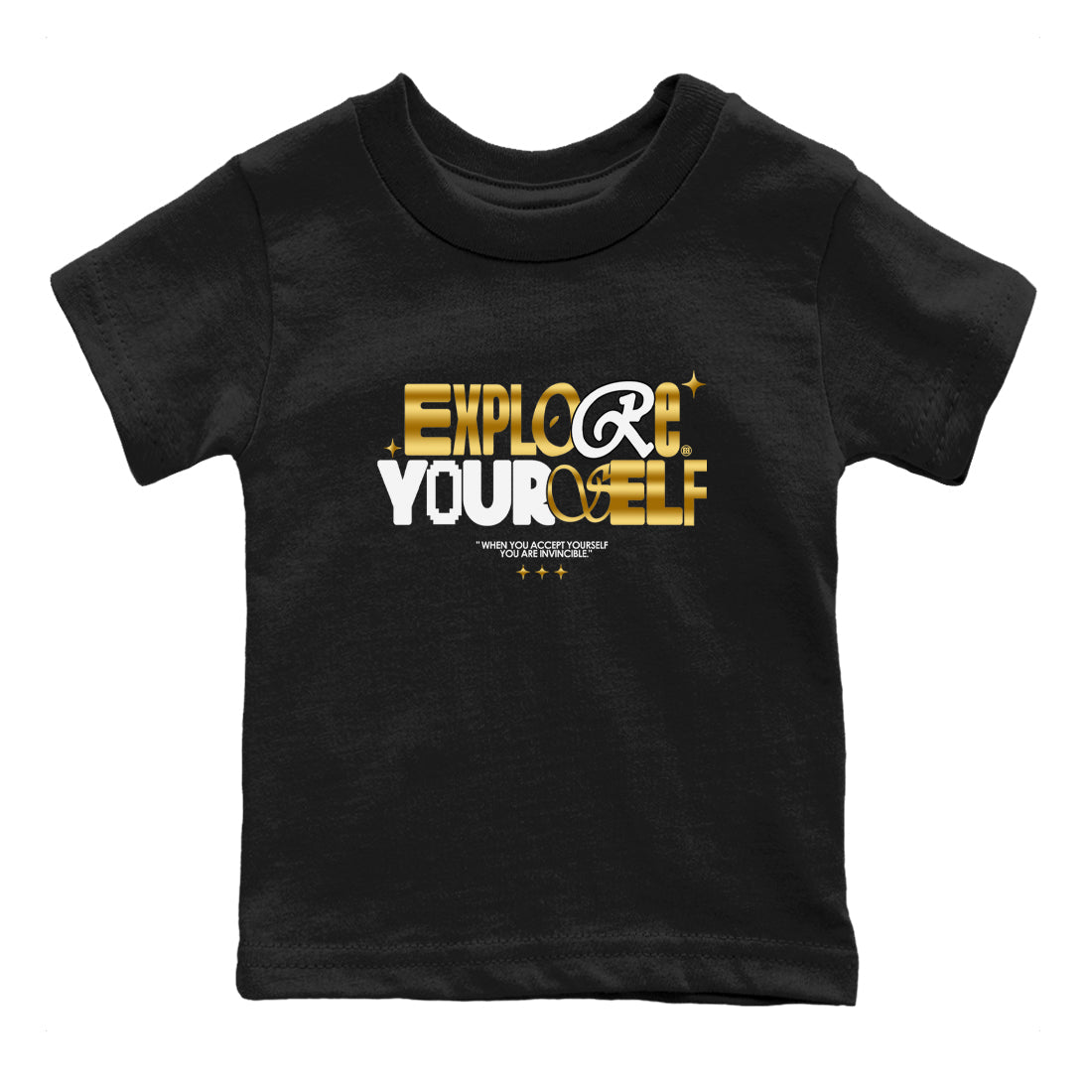 Explore Yourself snkmatch Tees Kids - Air Jordan 1 Black Metallic Gold