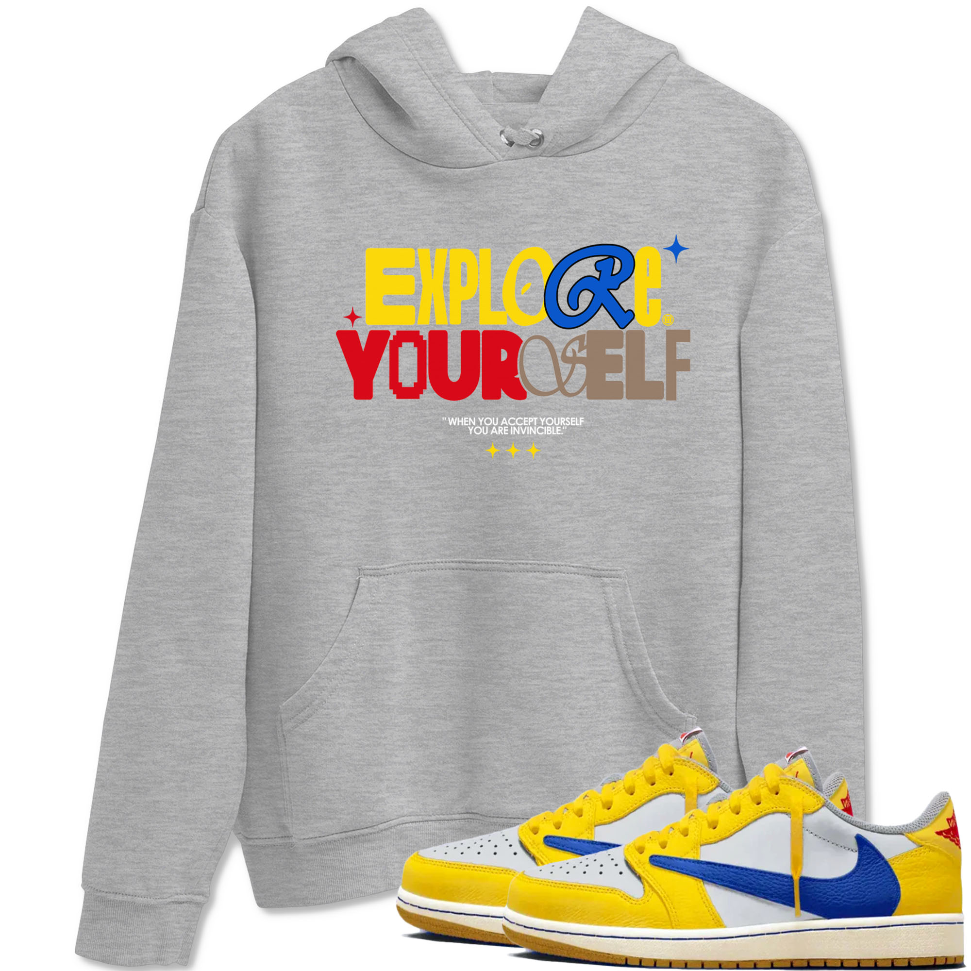 Explore Yourself snkmatch Tees - Air Jordan 1 Travis Scott Canary