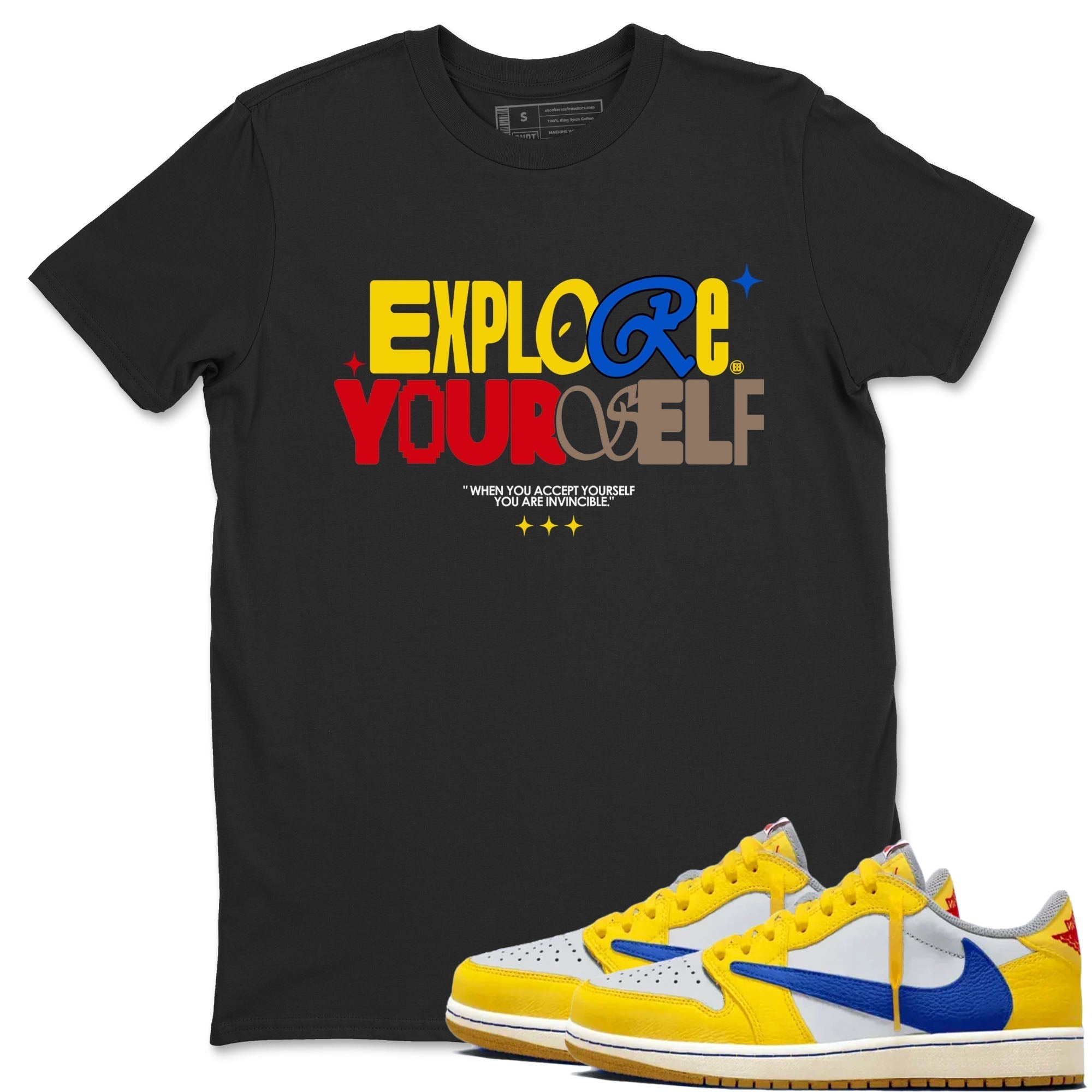 Explore Yourself snkmatch Tees - Air Jordan 1 Travis Scott Canary