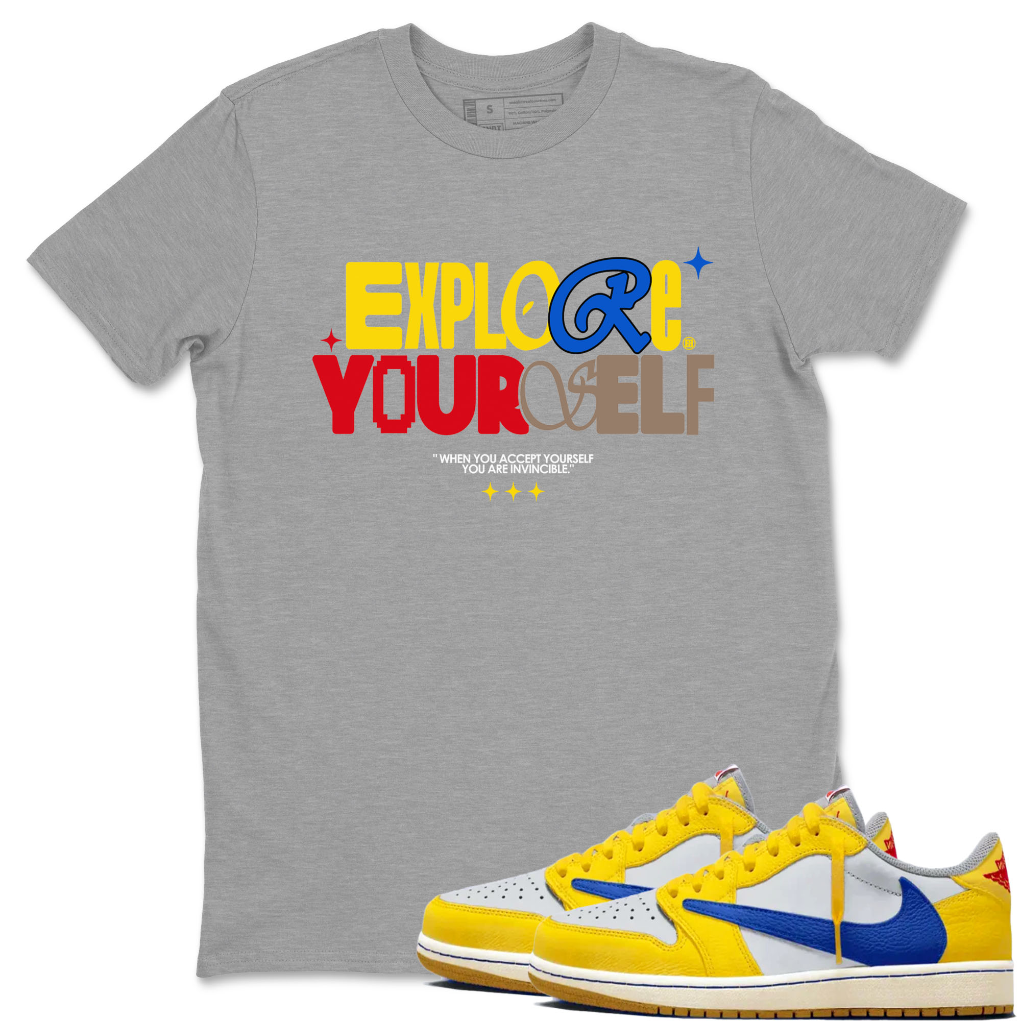 Explore Yourself snkmatch Tees - Air Jordan 1 Travis Scott Canary