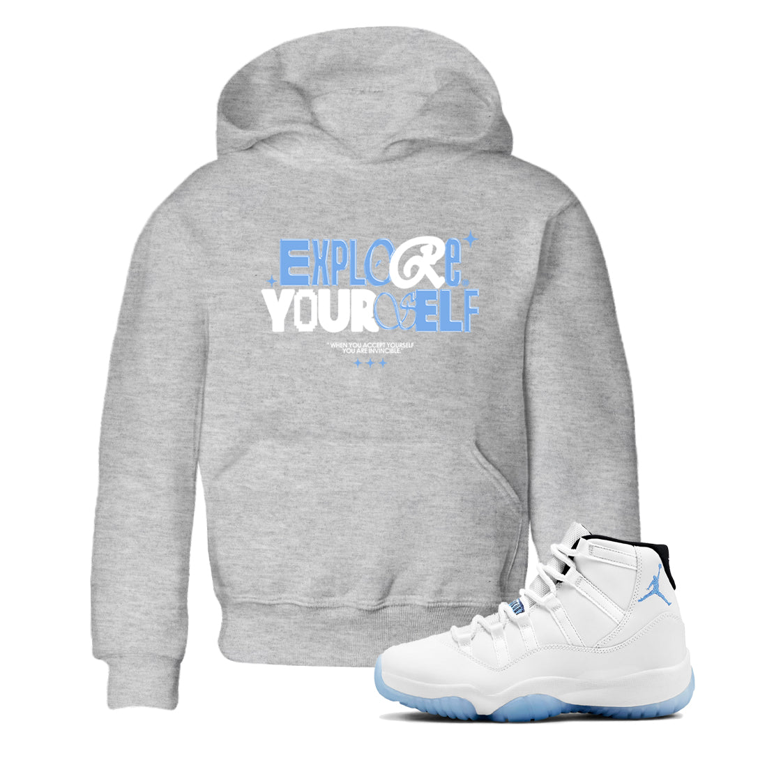 Explore Yourself snkmatch Tees Kids - Air Jordan 11 Legend Blue